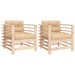 Garden Chairs with Cushions 2 Pcs Solid Wood Pine Nxplia