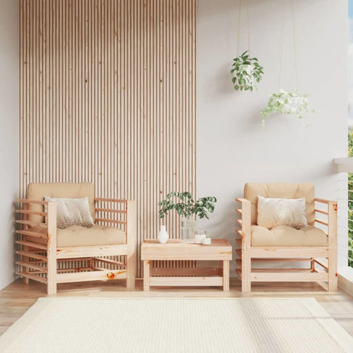 Garden Chairs with Cushions 2 Pcs Solid Wood Pine Nxplia