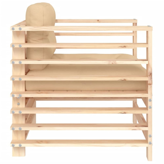 Garden Chairs with Cushions 2 Pcs Solid Wood Pine Nxplia