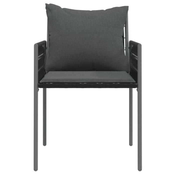 Garden Chairs With Cushions 4 Pcs Black 54x61x83 Cm Poly