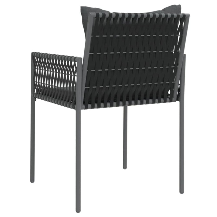 Garden Chairs With Cushions 4 Pcs Black 54x61x83 Cm Poly