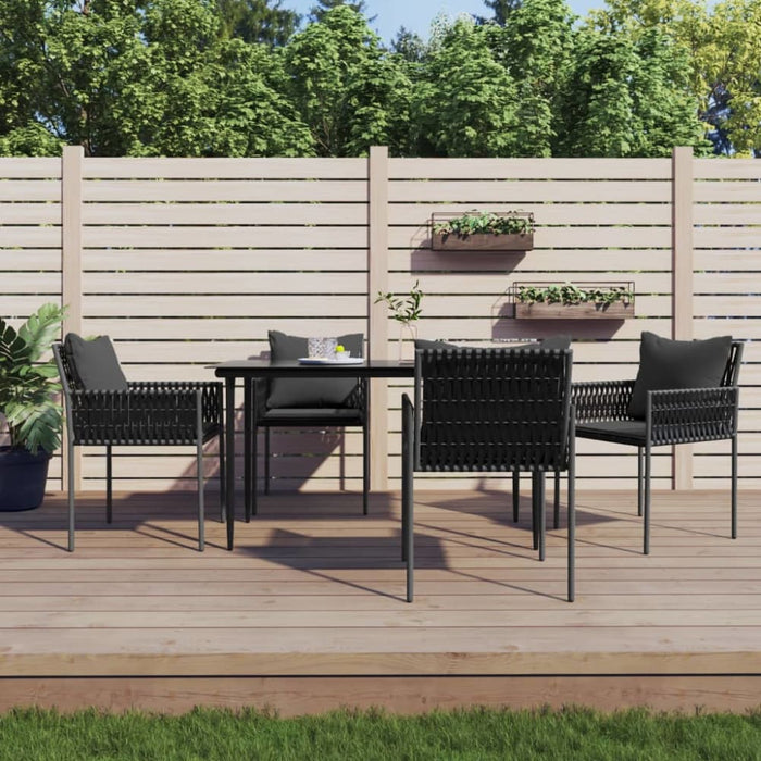 Garden Chairs With Cushions 4 Pcs Black 54x61x83 Cm Poly