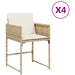 Garden Chairs with Cushions 4 Pcs Beige Poly Rattan Tlpbba