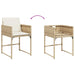 Garden Chairs with Cushions 4 Pcs Beige Poly Rattan Tlpbba