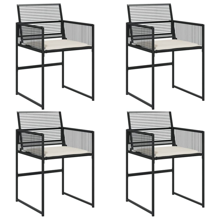 Garden Chairs With Cushions 4 Pcs Black Poly Rattan Abbnpip
