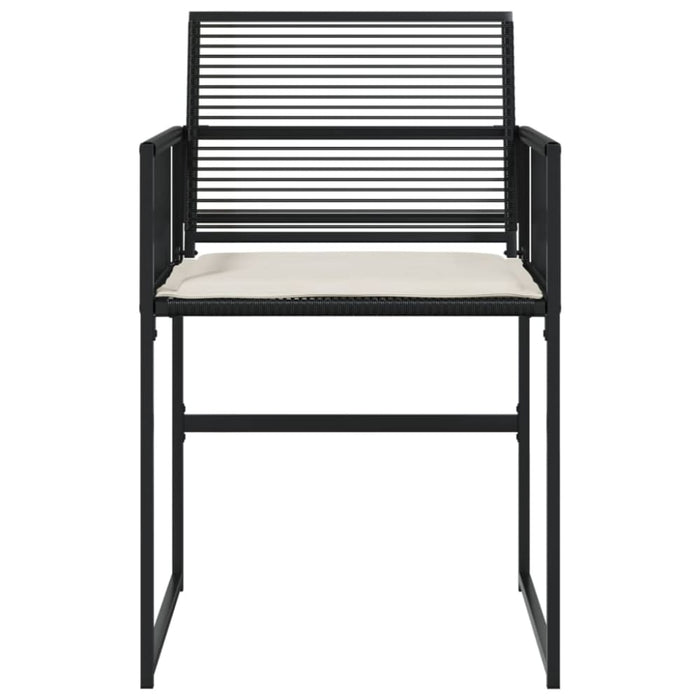 Garden Chairs With Cushions 4 Pcs Black Poly Rattan Abbnpip