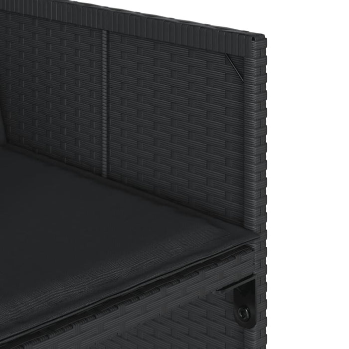 Garden Chairs with Cushions 4 Pcs Black Poly Rattan Tlakna