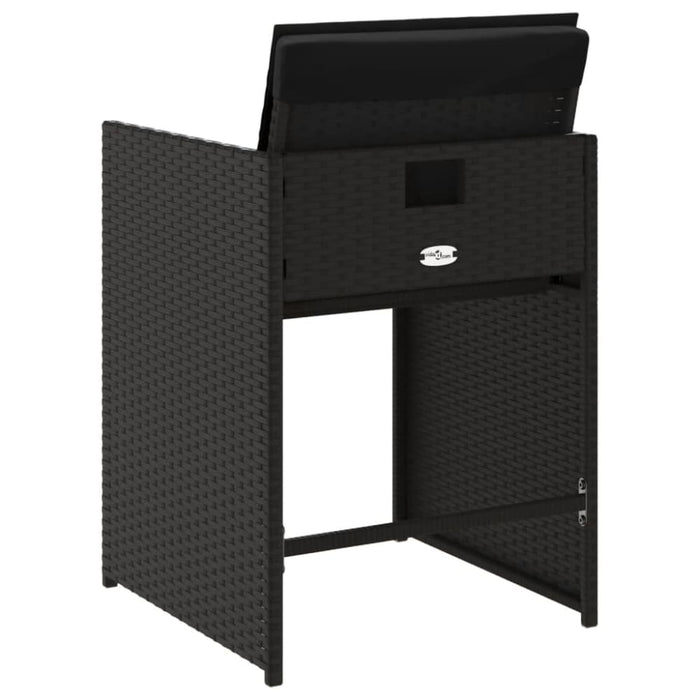 Garden Chairs with Cushions 4 Pcs Black Poly Rattan Tlakna