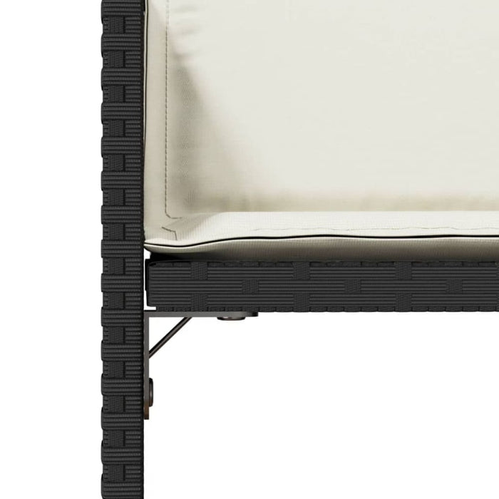 Garden Chairs with Cushions 4 Pcs Black Poly Rattan Tlaknt