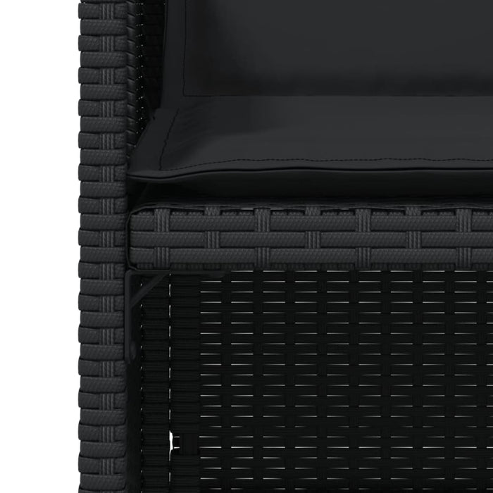 Garden Chairs with Cushions 4 Pcs Black Poly Rattan Tlaktt