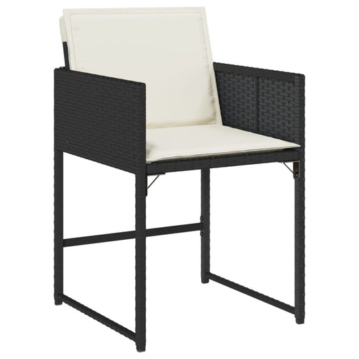 Garden Chairs with Cushions 4 Pcs Black Poly Rattan Tlpbbb