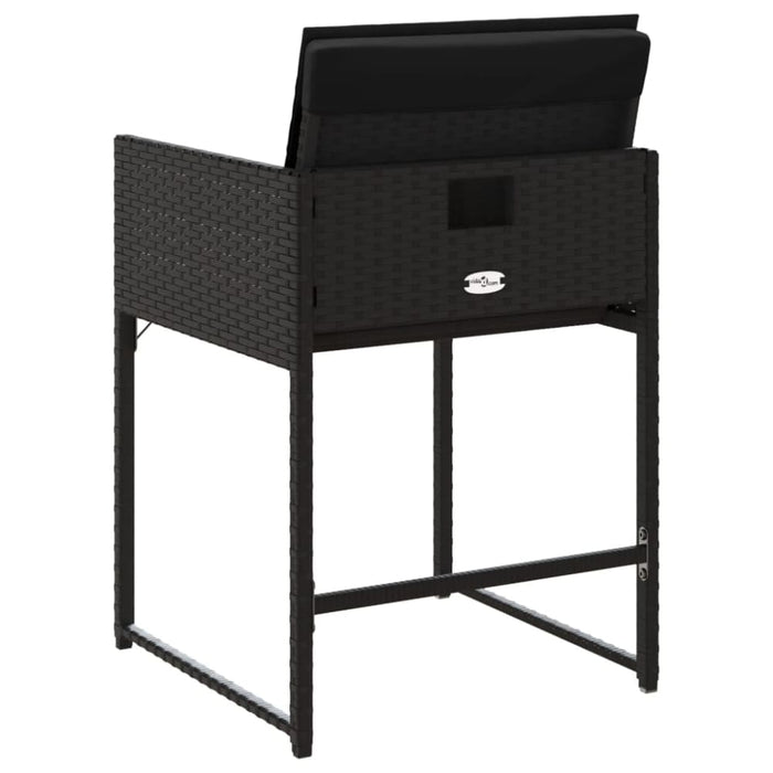 Garden Chairs with Cushions 4 Pcs Black Poly Rattan Tlpbbo