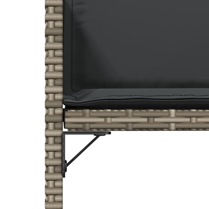 Garden Chairs with Cushions 4 Pcs Grey Poly Rattan Tlaknp