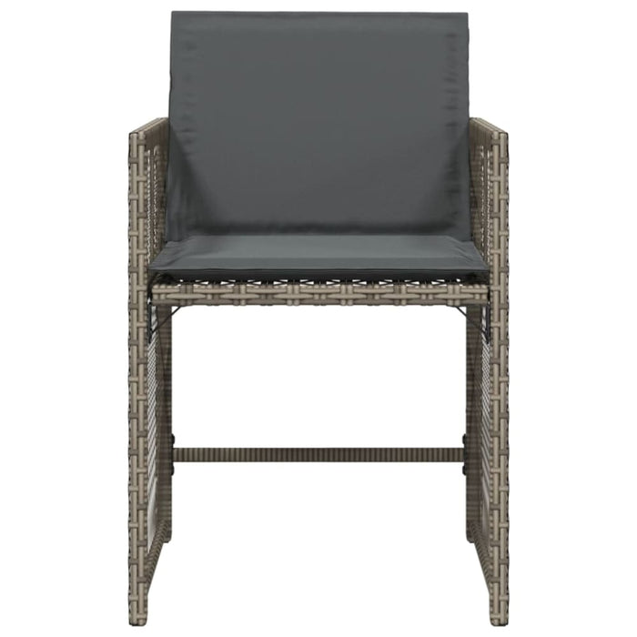 Garden Chairs with Cushions 4 Pcs Grey Poly Rattan Tlpbtl