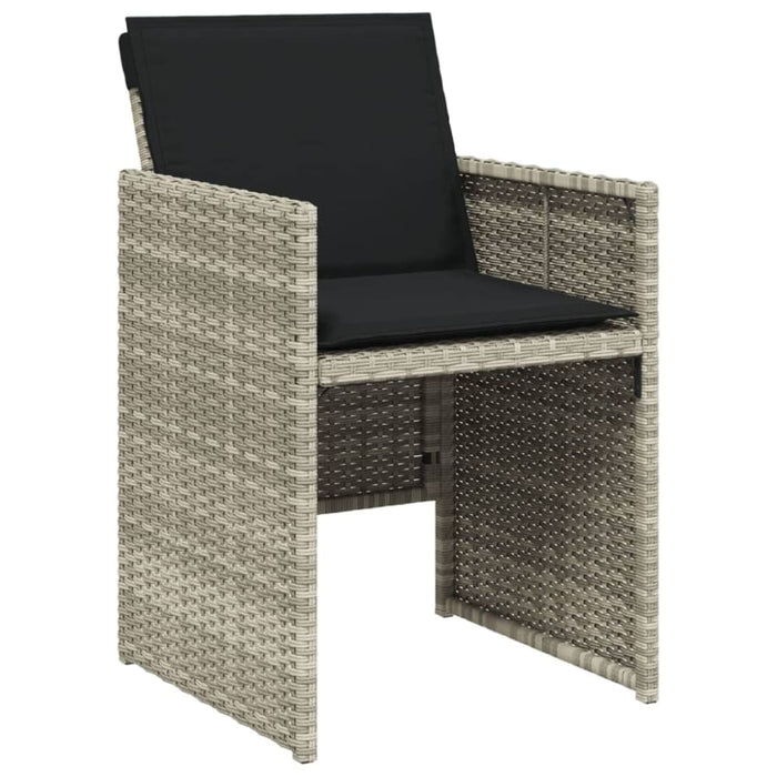 Garden Chairs With Cushions 4 Pcs Light Grey Poly Rattan