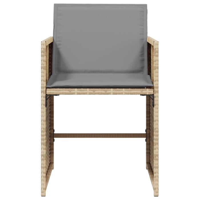 Garden Chairs with Cushions 4 Pcs Mix Beige Poly Rattan