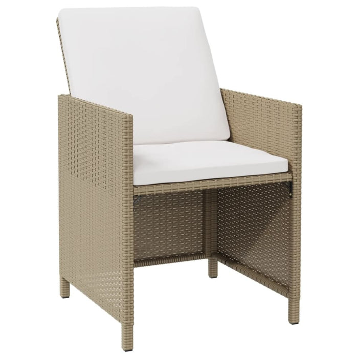 Garden Chairs with Cushions 4 Pcs Poly Rattan Beige Toliii