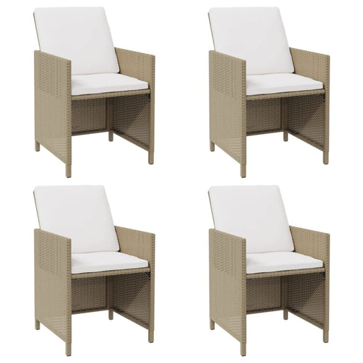 Garden Chairs with Cushions 4 Pcs Poly Rattan Beige Toliii