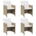 Garden Chairs with Cushions 4 Pcs Poly Rattan Beige Toliii