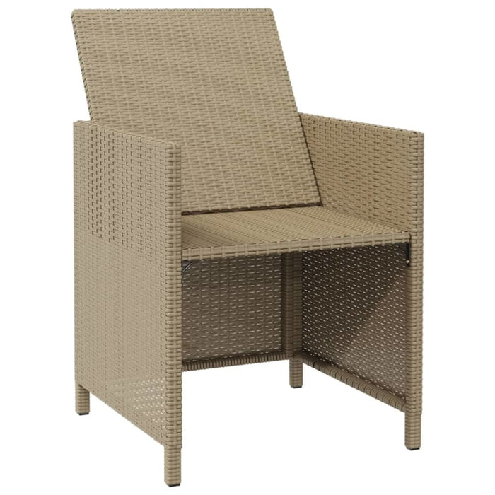 Garden Chairs with Cushions 4 Pcs Poly Rattan Beige Toliii