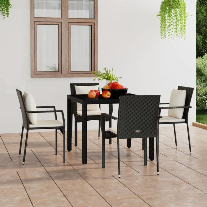Garden Chairs With Cushions 4 Pcs Poly Rattan Black Toknik