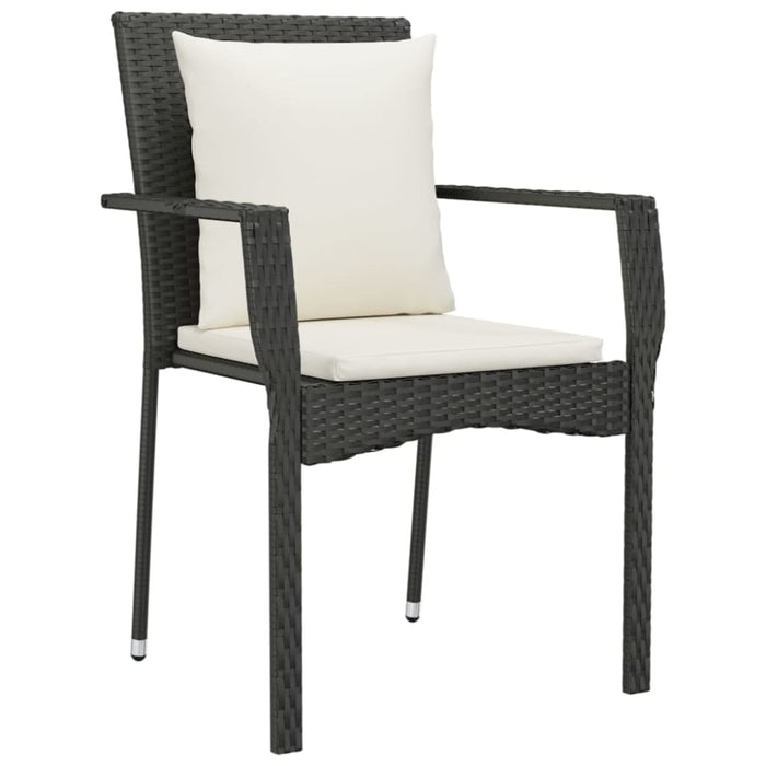 Garden Chairs With Cushions 4 Pcs Poly Rattan Black Toknik