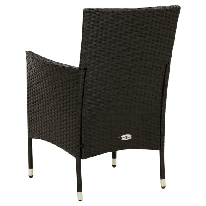 Garden Chairs with Cushions 4 Pcs Poly Rattan Black Tollnn