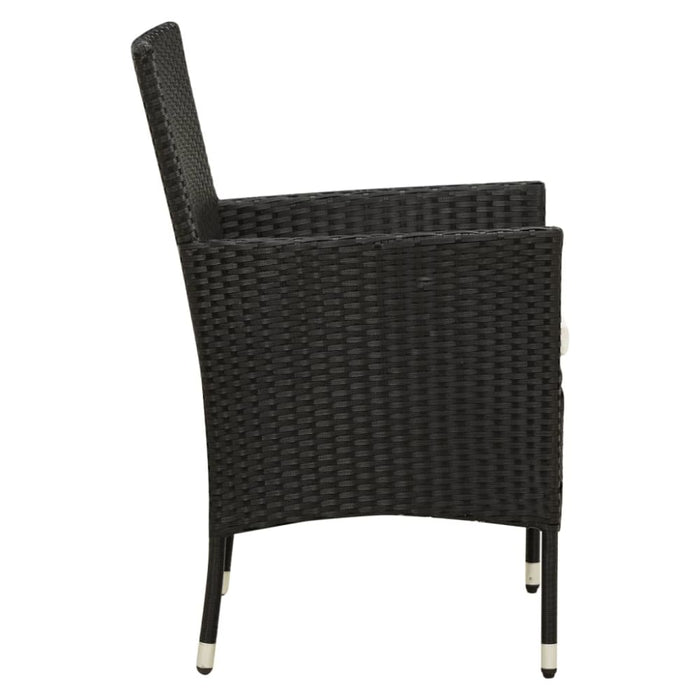 Garden Chairs with Cushions 4 Pcs Poly Rattan Black Tollnn