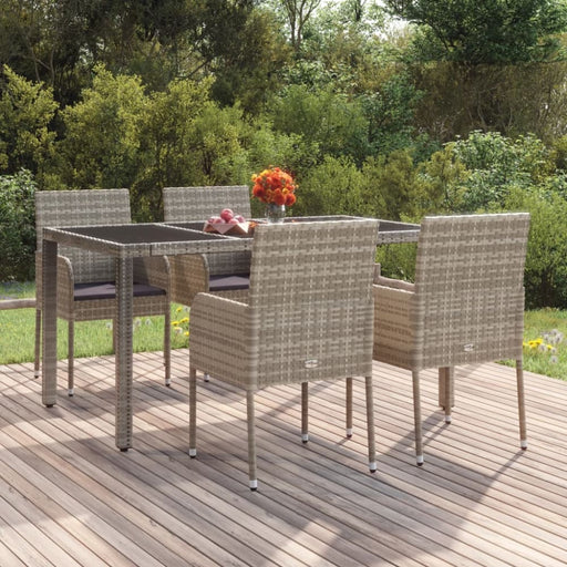Garden Chairs With Cushions 4 Pcs Poly Rattan Grey Toknnn
