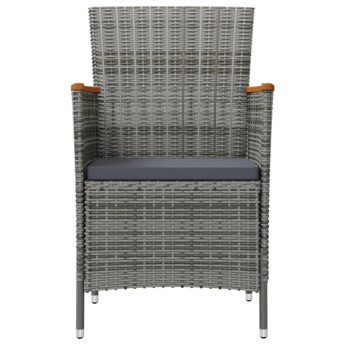 Garden Chairs with Cushions 4 Pcs Poly Rattan Grey Tollkb