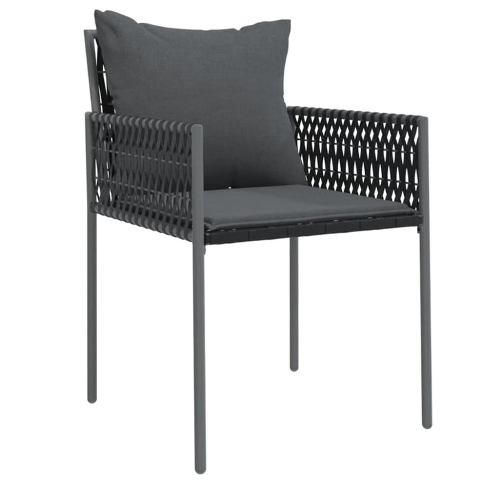 Garden Chairs With Cushions 6 Pcs Black 54x61x83 Cm Poly