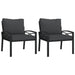 Garden Chairs with Grey Cushions 2 Pcs 68x76x79 Cm Steel