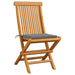 Garden Chairs with Grey Cushions 6 Pcs Solid Teak Wood