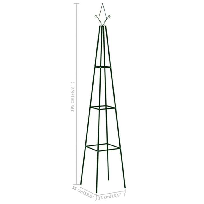 Garden Climbing Plant Racks 2 Pcs Dark Green 35x35x195 Cm
