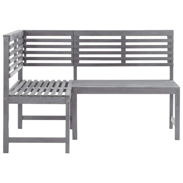 Garden Corner Bench Grey 140 Cm Solid Acacia Wood Toxaxt