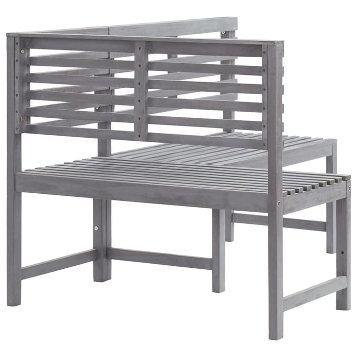 Garden Corner Bench Grey 140 Cm Solid Acacia Wood Toxaxt
