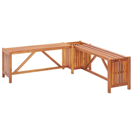 Garden Corner Bench with Planter Solid Acacia Wood Altap