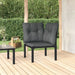 Garden Corner Chair with Cushions Black and Grey Poly