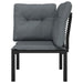 Garden Corner Chair with Cushions Black and Grey Poly