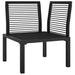 Garden Corner Chair with Cushions Black and Grey Poly