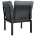 Garden Corner Chair with Cushions Black and Grey Poly
