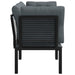 Garden Corner Chairs with Cushions 2 Pcs Black&grey Poly