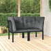 Garden Corner Chairs with Cushions 2 Pcs Black&grey Poly