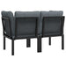 Garden Corner Chairs with Cushions 2 Pcs Black&grey Poly