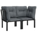 Garden Corner Chairs with Cushions 2 Pcs Black&grey Poly