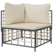 Garden Corner Sofa with Beige Cushions Poly Rattan Tlaotb