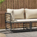 Garden Corner Sofa with Beige Cushions Poly Rattan Tlaotb