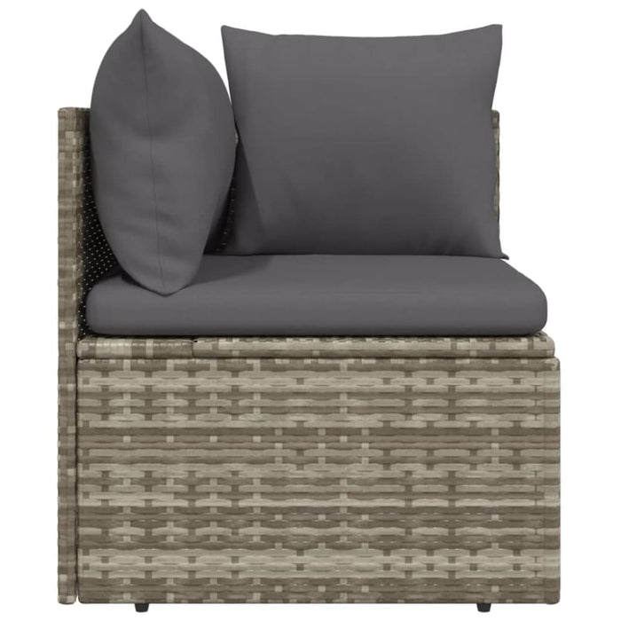 Garden Corner Sofa with Cushion Grey 57x57x56 Cm Poly