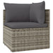 Garden Corner Sofa with Cushion Grey 57x57x56 Cm Poly