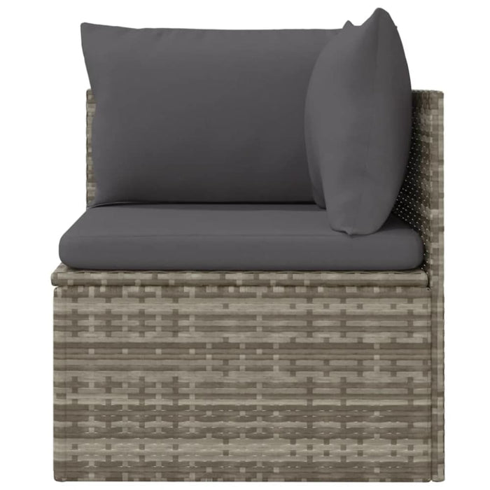Garden Corner Sofa with Cushion Grey 57x57x56 Cm Poly